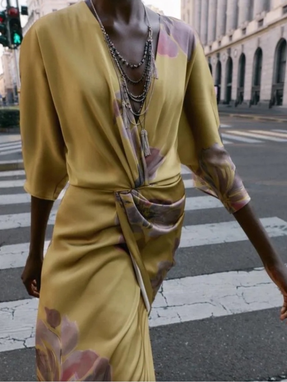Zara Printed Satin Midi Dress – NWT - Picture 3 of 12